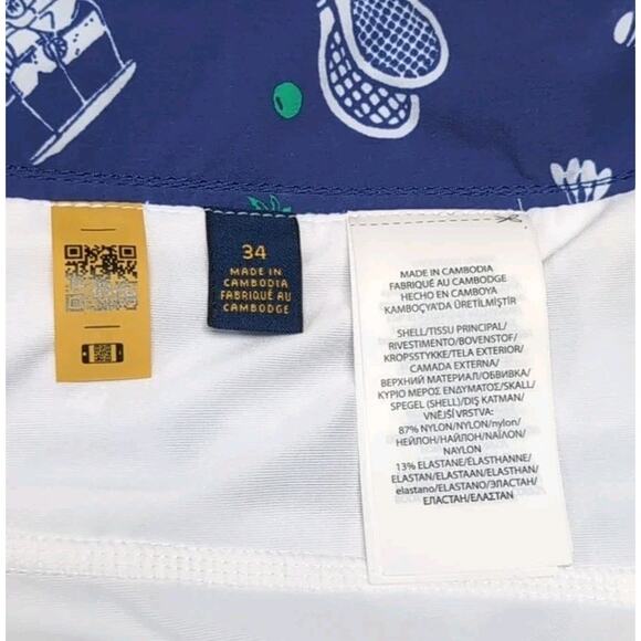 Polo Ralph Lauren Golf Shorts Mens 34 Blue Print Tailored Fit Built In Liner NWT - Picture 11 of 16